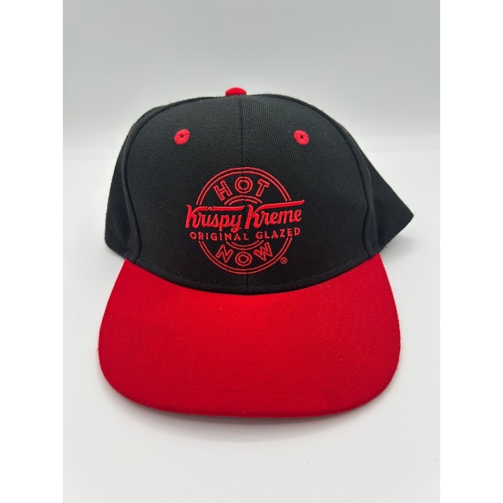 Krispy Kreme Hot Now Original Glazed Snapback Hat Black Red Men Cap Donuts